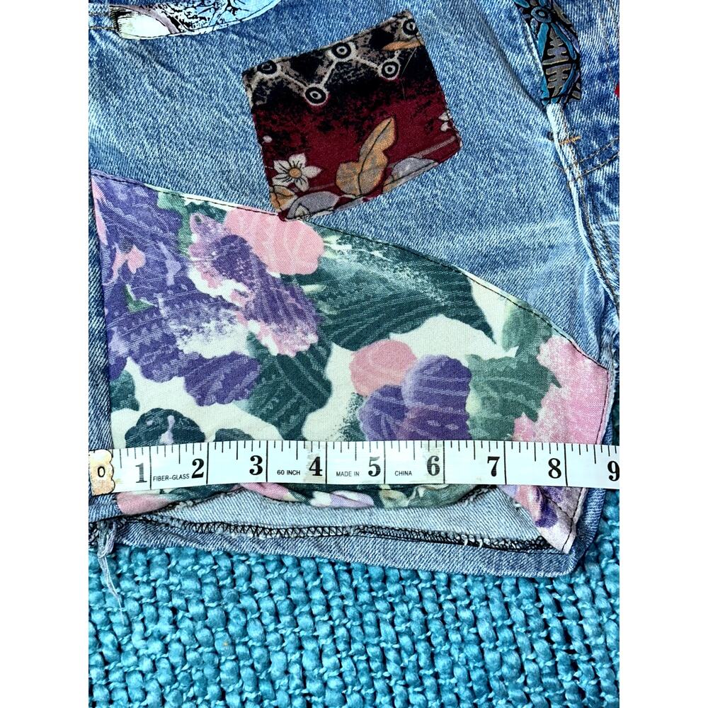 VINTAGE LEVIS 501's PATCHWORK QUILT PATCHED DENIM SHORTS - Picture 8 of 13